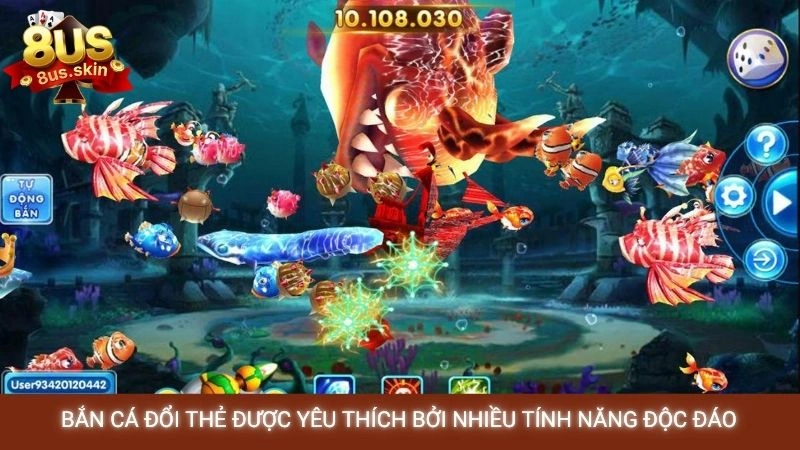Bắn cá đổi thẻ cào 1:1 - Top cổng game 8US uy tín số #1 2 Bắn cá đổi thẻ được yêu thích bởi nhiều tính năng độc đáo