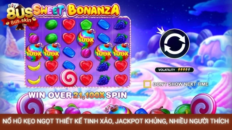 Mẹo chơi nổ hũ kẹo ngọt (Sweet Bonanza) luôn thắng tại 8US 2 Nổ hũ kẹo ngọt thiết kế tinh xảo, jackpot khủng được nhiều người yêu thích