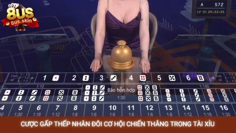 Tài xỉu online 8US - Mẹo soi cầu sicbo bất bại 2025 4 Cược gấp thếp nhân đôi cơ hội chiến thắng trong tài xỉu